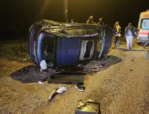 Bursa’da takla atan otomobilin altında kalarak can verdi!