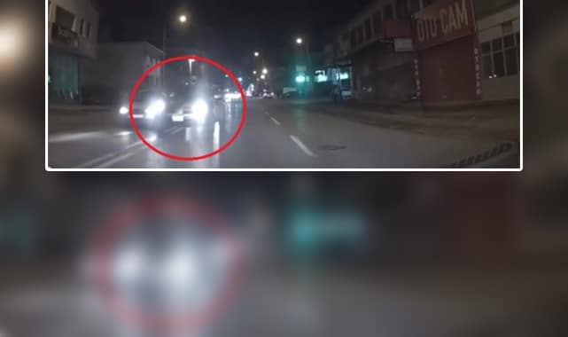 Bursa’da sollama yaparken faciadan dönüldü… Bursa’da seyir halindeki bir sürücü