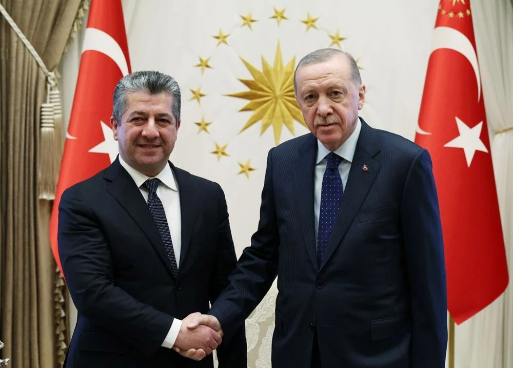 Cumhurbaşkanı Recep Tayyip Erdoğan, IKBY Başbakanı Mesrur Barzani ile bir