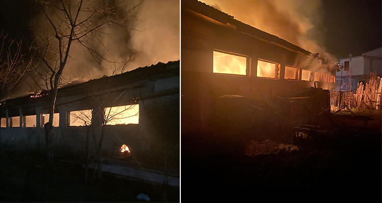 İnegöl’de büyükbaş hayvan çiftliğinde yangın… Yangın, gece saat 04.00 sıralarında