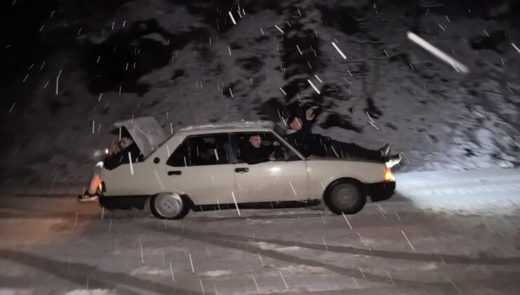 Görüntüler Bursa’dan! Kışlık lastikleri takmayınca…