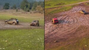 Bursa’da off-road tutkunları yağan yağmurların ardından güneşli havayı fırsat bilerek
