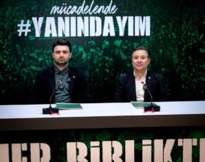 Özlüce İbrahim Yazıcı Tesisleri’nde gerçekleşen görüşmeye Bursaspor Başkanı Enes Çelik,