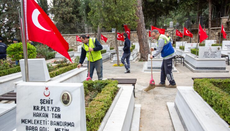 Bursa Büyükşehir’den şehitliklerde titiz çalışma