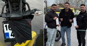 Bursa’da motosikletiyle trafiğe çıkan kişi, arkadaşıyla birlikte akaryakıt istasyonuna girdi.