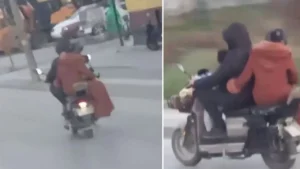 Merkez Yıldırım ilçesi Ankara Yolu Caddesi üzerinde motosiklete 4 kişi