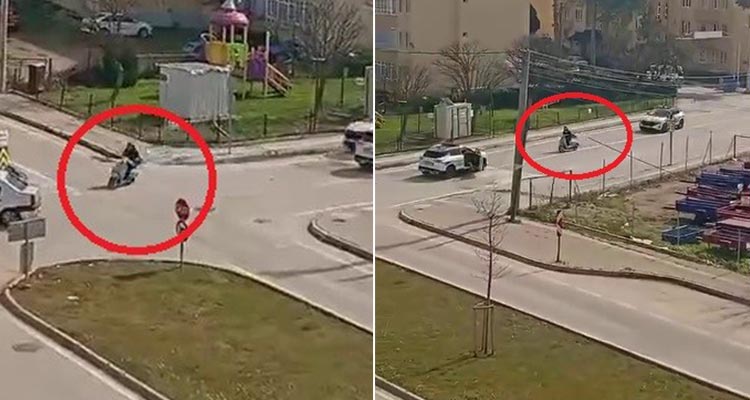 Yaşanan kovalamaca saniye saniye kameraya yansıdı. Polis bir yandan siren