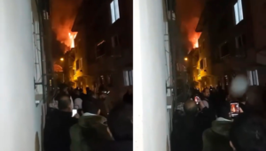 Yangın, merkez Osmangazi ilçesi Bağlarbaşı Mahallesi 2. Ege Sokak üzerinde