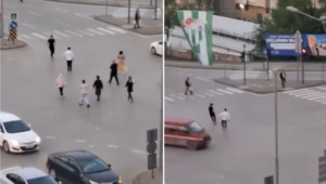 Bursa trafiğinde tehlikeli anlar! Olay, merkez Osmangazi ilçesi Gökdere Kavşağı’nda