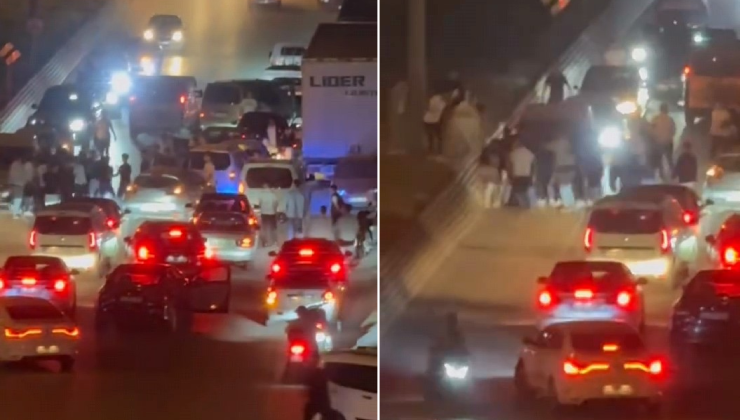 Bursa’da asker konvoyunda kavga kamerada!
