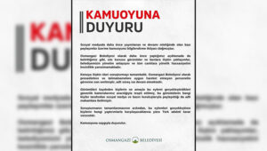 Osmangazi Belediyesi’nin sosyal medya hesabından yapılan açıklamada, “Sosyal medyada daha