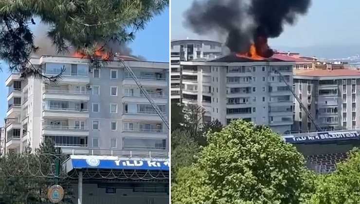 Yangın, Bursa’nın merkez Yıldırım ilçesi Bağlaraltı Mahallesi’nde bulunan bir sitedeki