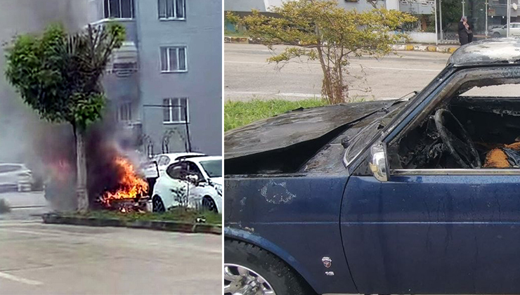Bursa’da seyir halindeki otomobil alev aldı