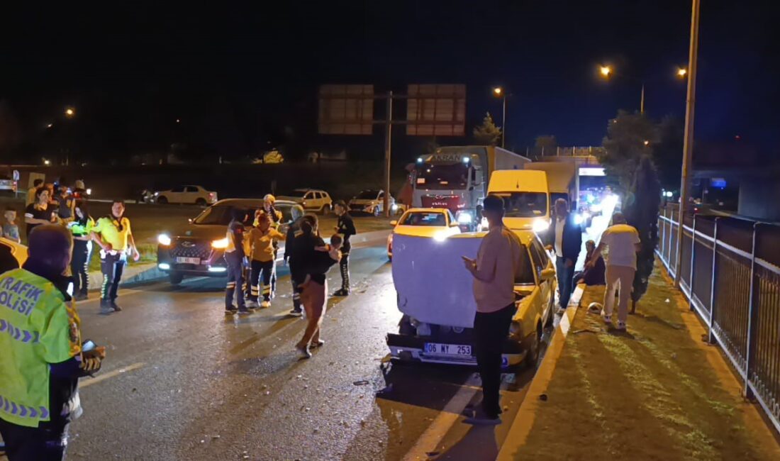 Bursa'nın İnegöl ilçesinde iki otomobil ile bir cipin karıştığı zincirleme
