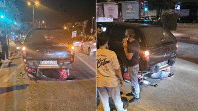 Bursa'nın İnegöl ilçesinde meydana gelen kazada devrilerek sürüklenen motosikletin sürücüsü,