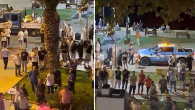 Bursa'nın Mudanya ilçesindeki sahillerde yaya kaldırımını işgal eden seyyar satıcılara