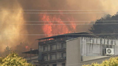 Bursa'nın merkez Osmangazi ilçesine bağlı İsmetiye Mahallesi'nde çıkan orman yangını