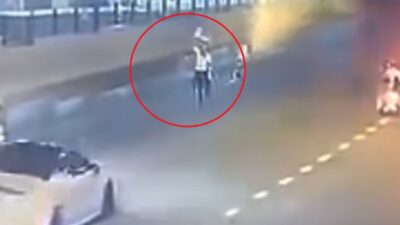 Bursa’da polis ekiplerinin uygulama yaptığını fark eden bir sürücü ‘dur’