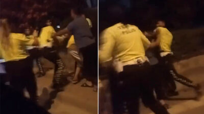 Bursa'da trafik polisleri ehliyetsiz sürücüye ceza kesti, olay yerine gelen