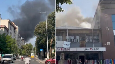 Bursa'nın Yıldırım ilçesinde bir tekstil atölyesinin çatısında yangın çıktı. Atölyenin