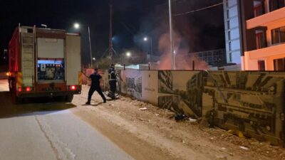 Bursa'nın İnegöl ilçesinde yapımı devam eden site inşaatında bekçi tarafından