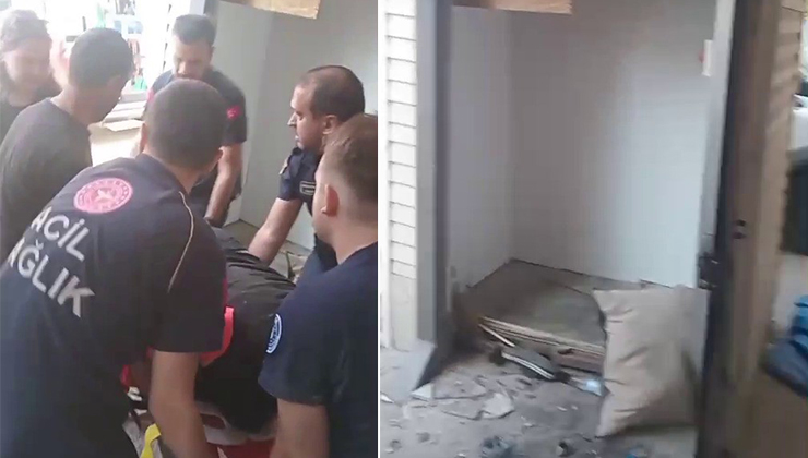 Bursa’nın Osmangazi ilçesinde 2. kattan düşen asansörde mahsur kalan vatandaş,