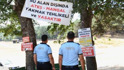 Osmangazi Belediyesi Zabıta Müdürlüğü ekipleri, yangın riskine karşı dağlık ve