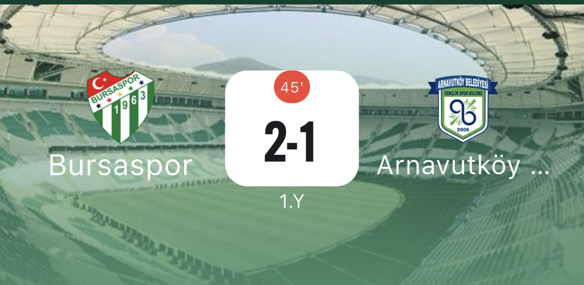 Bursaspor Nesine 2. Lig 4. hafta mücadelesinde Arnavutköy Belediye Spor