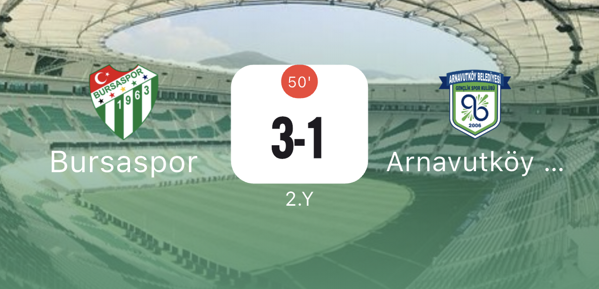 Bursaspor Nesine 2. Lig 4. hafta mücadelesinde Arnavutköy Belediye Spor