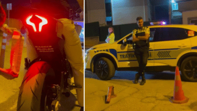 Bursa'da plakasız motosikletle tek teker üzerinde ilerleyip trafiği tehlikeye düşüren