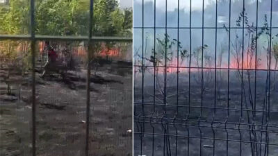 Bursa'daki Hamidiye Tarım Mesleki ve Teknik Anadolu Lisesi bahçesindeki yangın,