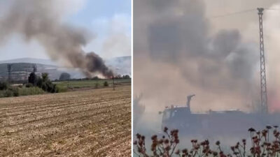 Bursa'nın Yenişehir ilçesinde, ormanlık alanın dışında çıkan yangın paniğe sebep