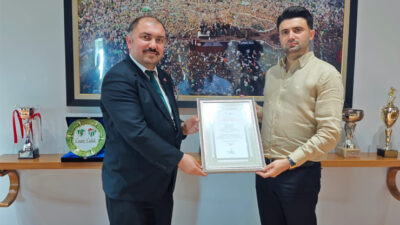 Bursa Vakıflar Bölge Müdürlüğü, Bursaspor Başkanı Enes Çelik ile bir