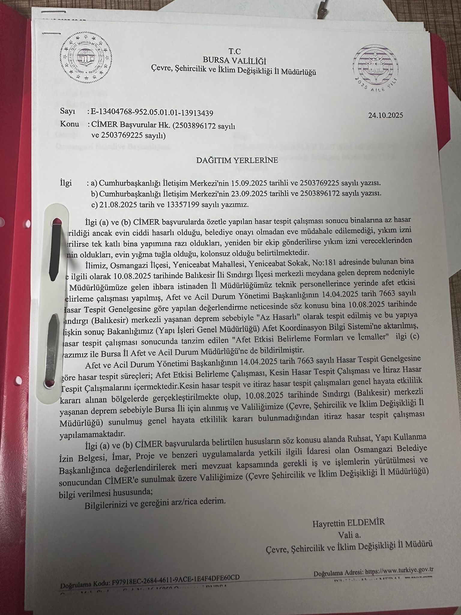 deprem sonrası çatlayan köy evine izin çıkmadı: “yıkarsan bir daha yapamazsın” 4 Bursam Medya -