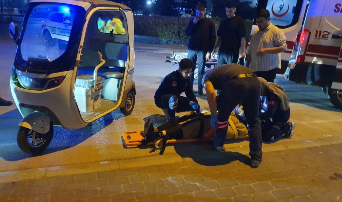 Bursa’nın İnegöl ilçesinde, gece saatlerinde elektrikli treeporter ile tek taraflı