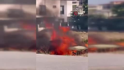 Bursa'nın Osmangazi ilçesinde arsaya bırakılan bir otomobil henüz bilinmeyen bir