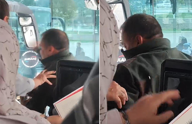 Bursa'da otobüs şoförüyle tartışan yolcu yakını, yumruklu kavgaya tutuştu. O