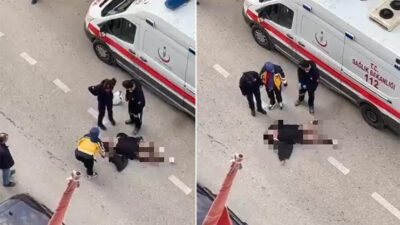 Bursa'da sabahın ilk ışıklarında yol ortasında sinir krizi geçiren kadın,