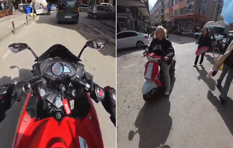 Bursa'nın İnegöl ilçesinde 2 motosikletlinin kazası sonrası diyalogları dikkat çekti.