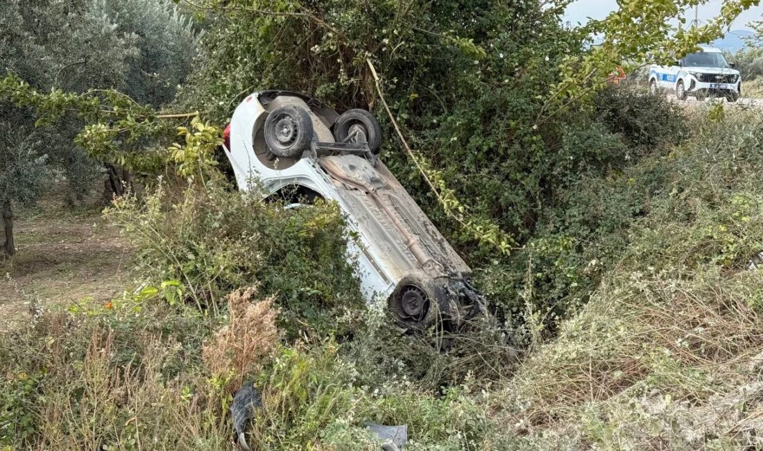 Bursa’nın İznik ilçesinde sollama yapmak isteyen sürücü, direksiyon kontrolünü kaybederek