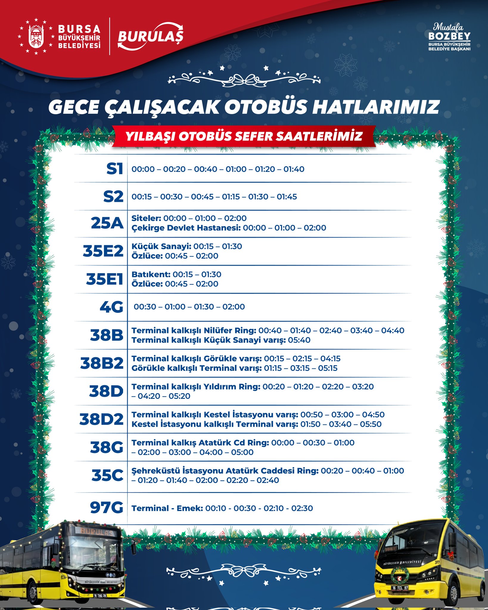 bursa'da şehiriçi ulaşıma yılbaşı düzenlemesi 2 Bursam Medya -