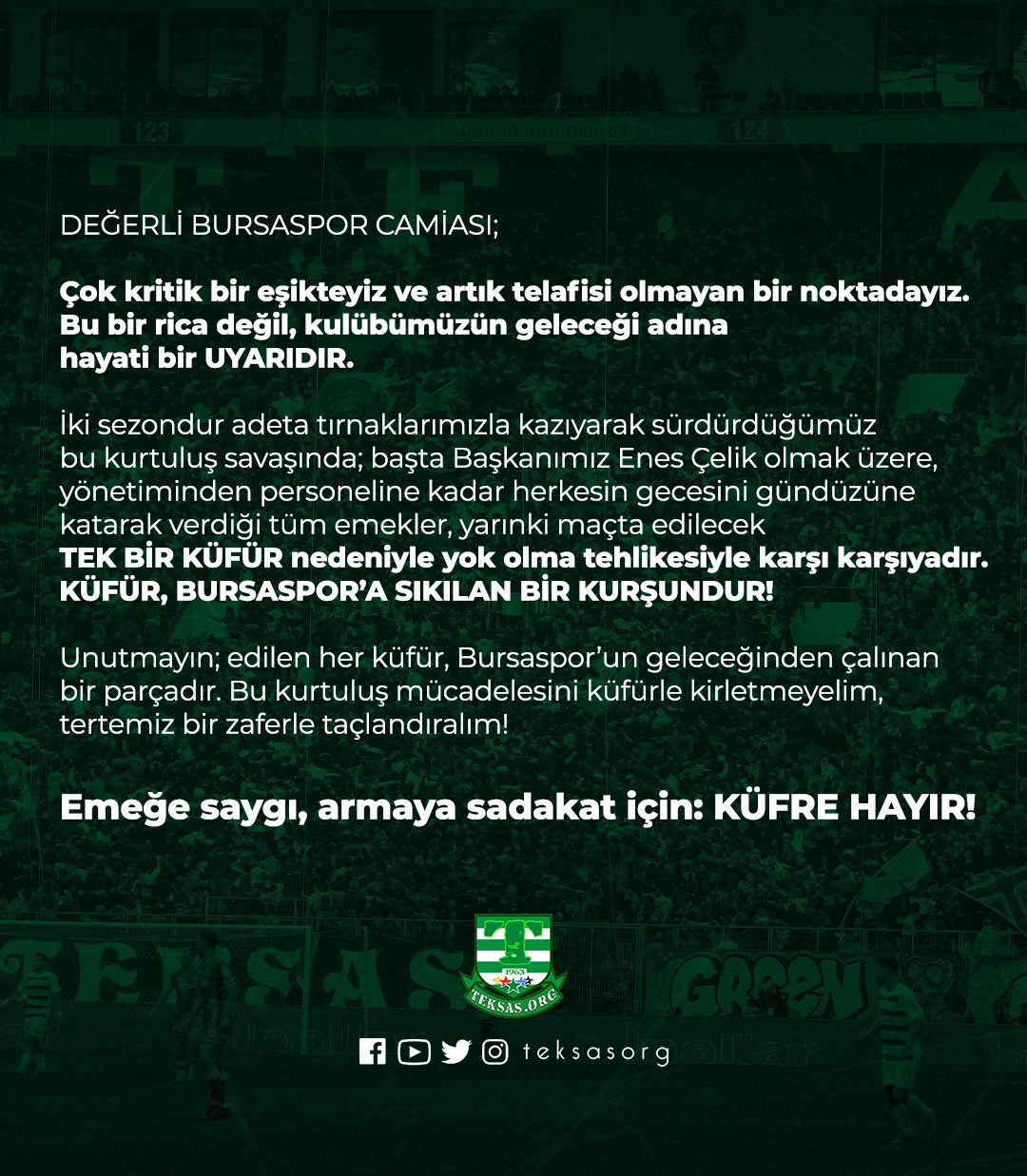 teksas'tan bursaspor taraftarına çağrı 1 Bursam Medya -