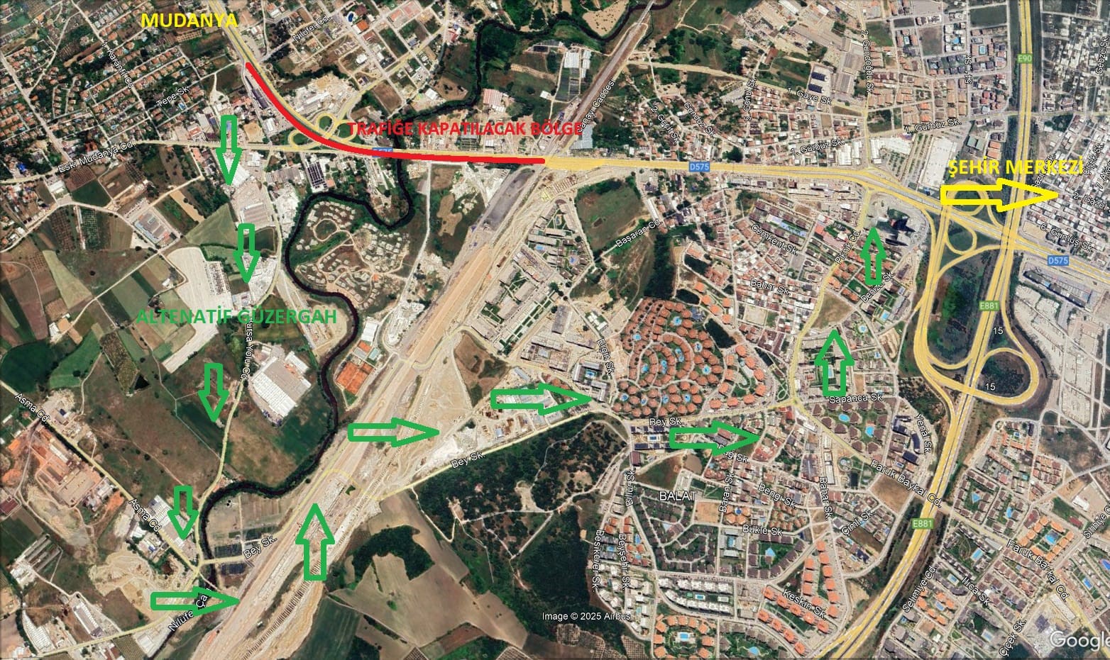 Bursa’da Nilüfer, Osmangazi ve Mudanya ilçelerini birbirine bağlayarak bölgedeki trafik