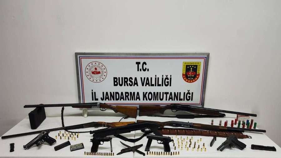 Bursa'nın İznik ilçesinde, jandarma tarafından yapılan operasyonda çok sayıda ruhsatsız