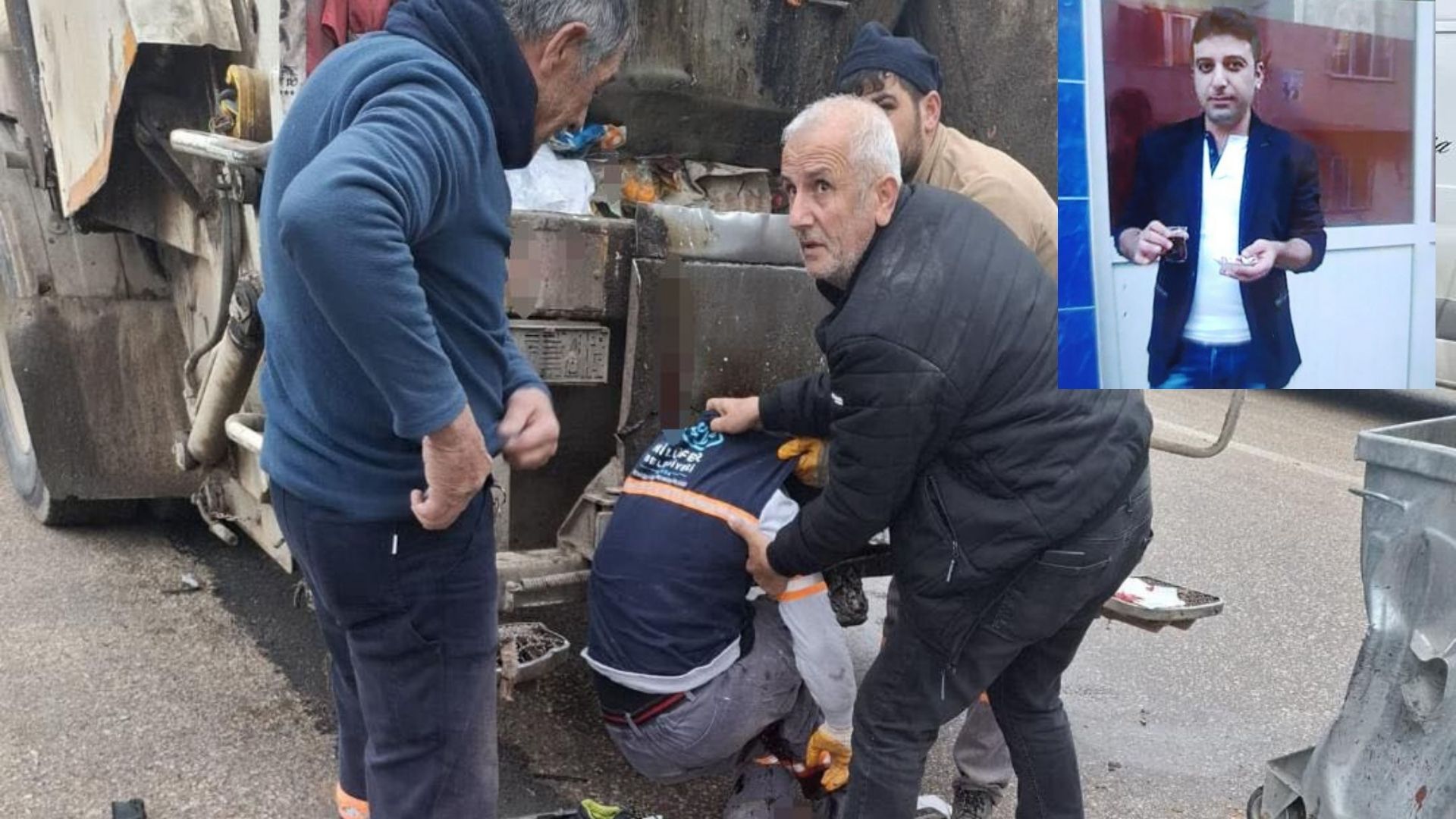 Bursa'da çöp toplayan işçi, çöp kamyonu ile arkadan gelen otomobilin