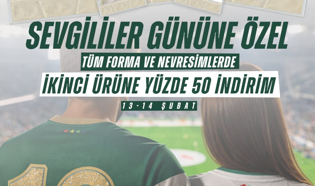 Bursaspor Kulübü, Sevgililer Günü’ne özel indirim yaptığını duyurdu. Forma ve