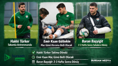 Hakkı Türker takıma döndü. Emir Kaan Gültekin’in durumu maç günü