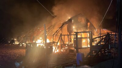 İnegöl’de bir çiftlikte çıkan yangın büyük zarara yol açtı. Alevlerin