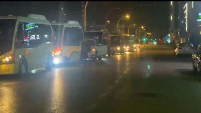 Zam konusundan anlaşma çıkmayınca Bursa'da otobüsçüler konvoyla eylem yaptı