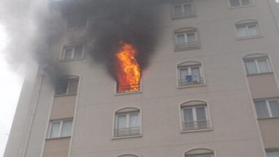 Bursa’da 8 katlı binanın 6. katında çıkan yangın korku dolu